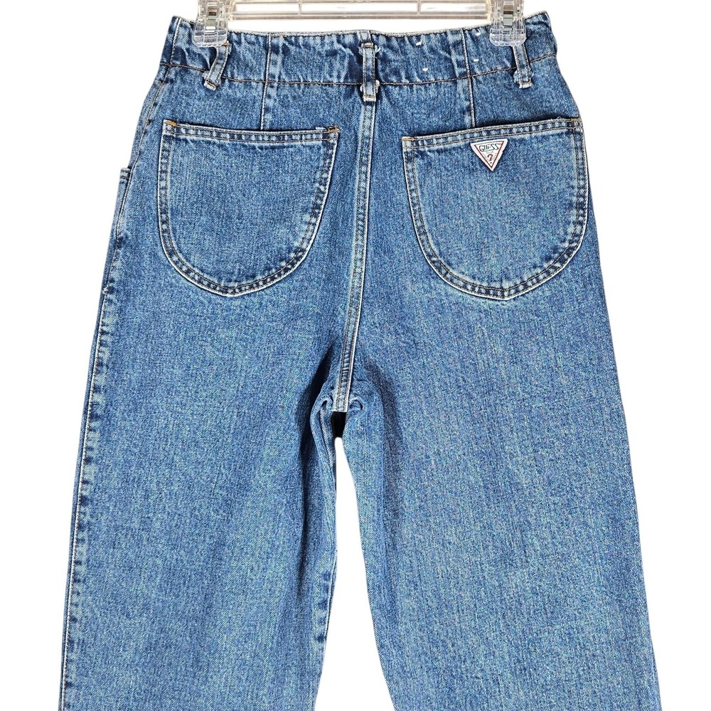 Vtg 80s Guess Pleated High Rise Tapered Jeans Size 2 Made in USA 26x27 - Picture 5 of 11